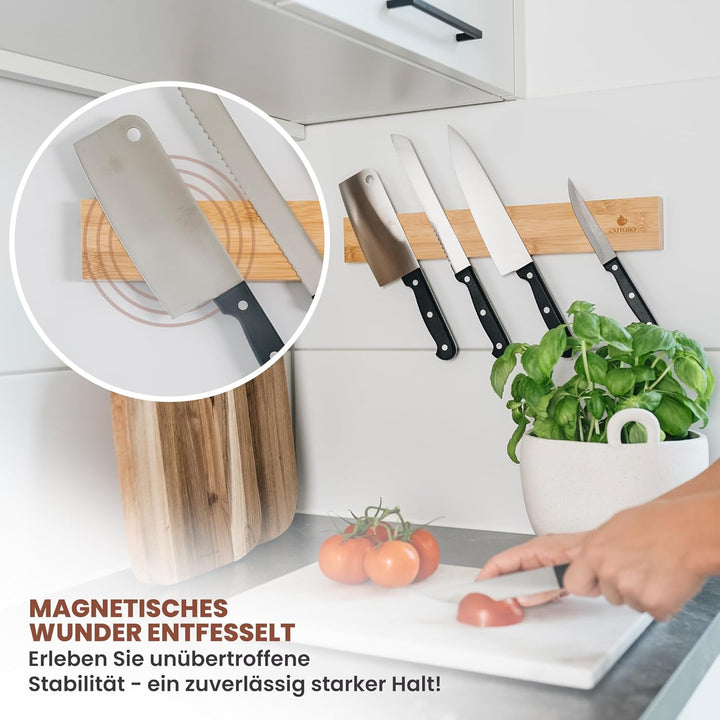 Exitoso® Magnetleiste Messer selbstklebend 40cm - Messerleiste ohne bohren mit 3M Klebeband - Bomben