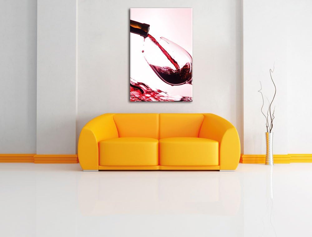 Pixxprint Wein, Format: 100x70 auf Leinwand, XXL riesige Bilder fertig gerahmt mit Keilrahmen, Kunst