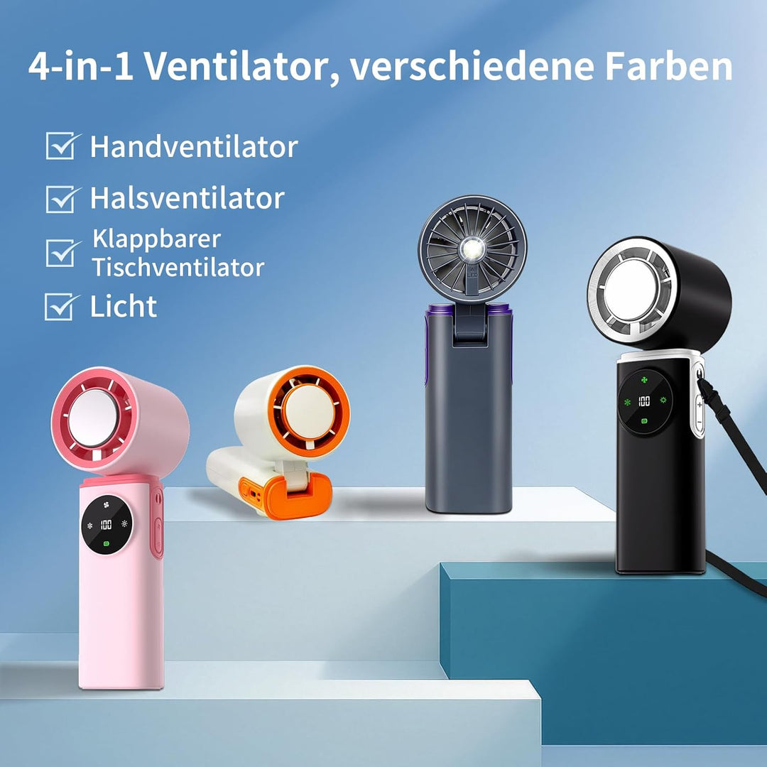 Tragbarer Hand-Turbo-Ventilator mit Eiskühlung, 199 Geschwindigkeitsstufen, 20000 U/min, 12h Kühlung