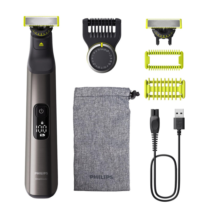 Philips OneBlade Pro 360 Face & Body - Elektrischer Bartschneider, Rasierer und Bodygroomer, 2x 360-