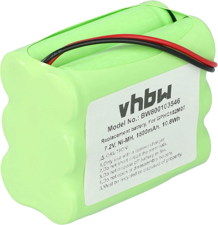 vhbw Akku kompatibel mit Dirt Devil Evo M678 Home Cleaner Heimroboter (1500 mAh, 7,2 V, NiMH)