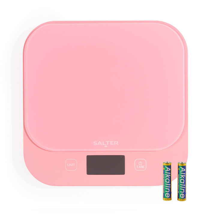 Salter British Bakes Digitale Küchenwaage – Pinke Backwaage mit hoher 10-kg-Kapazität, misst Flüssig