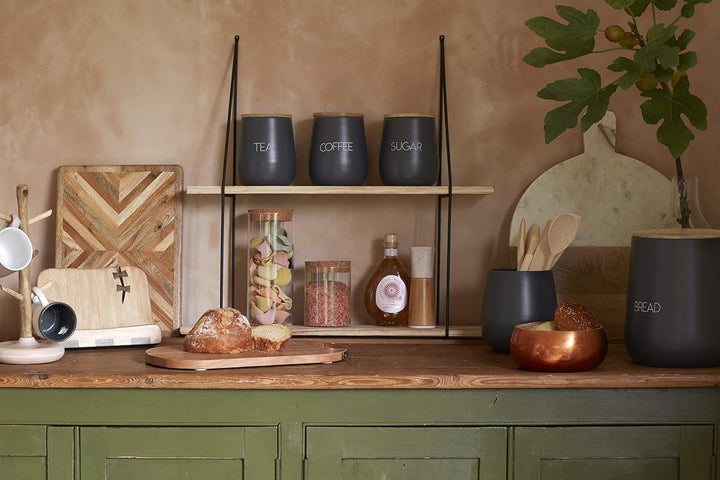 KitchenCraft Serenity Holzbecher Baum, Mangoholz / Marmor, Braun / Rosa, 15 x 36 cm Tassenbaum, Tass