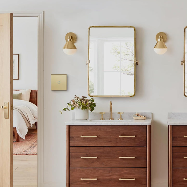 BSEED Touch Lichtschalter Glas Berührung Wandlichtschalter Standard 110V - 240V Gehärtete Kristallpl