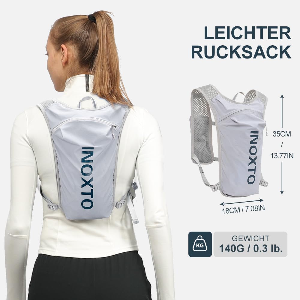 INOXTO Laufrucksack, 5L Leichter Trinkbeutel, geeignet für Outdoor-Wandern, Radwettbewerb, Bergsteig