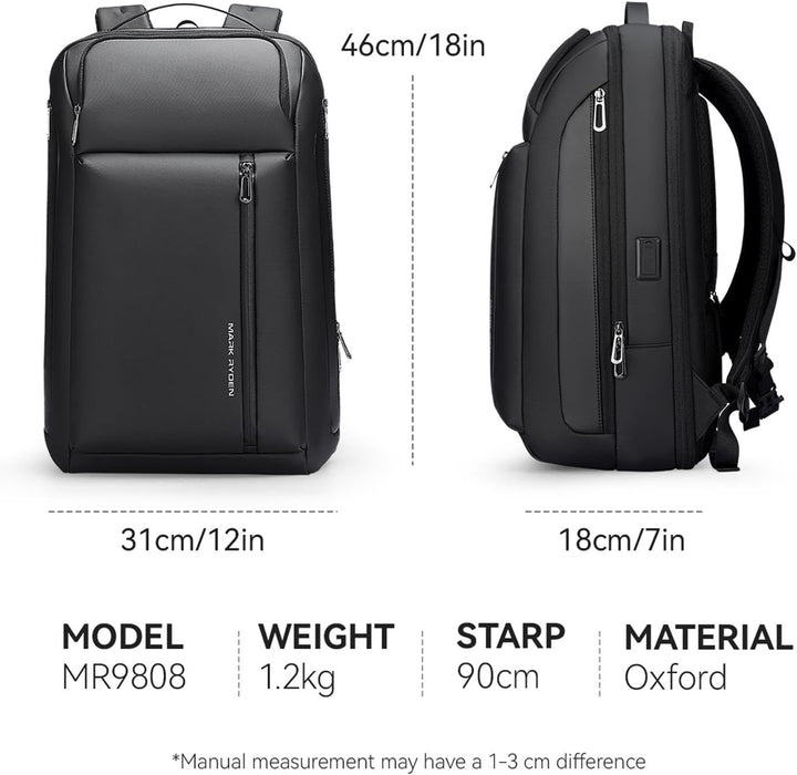 MARK RYDEN Erweiterbarer 25L-35L Grosse Kapazität Laptop Rucksack, Business Rucksack Herren für 15.6