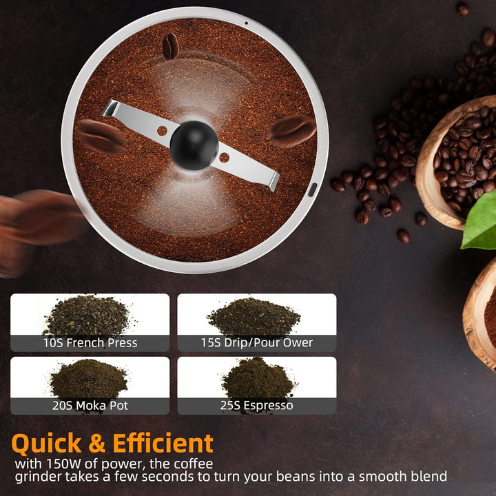 Kaffeemühle, Elektrische Espresso Kaffeebohnen Gewürzmühle, Kaffeeklinge Mühlen,Eins Berühren Tragba