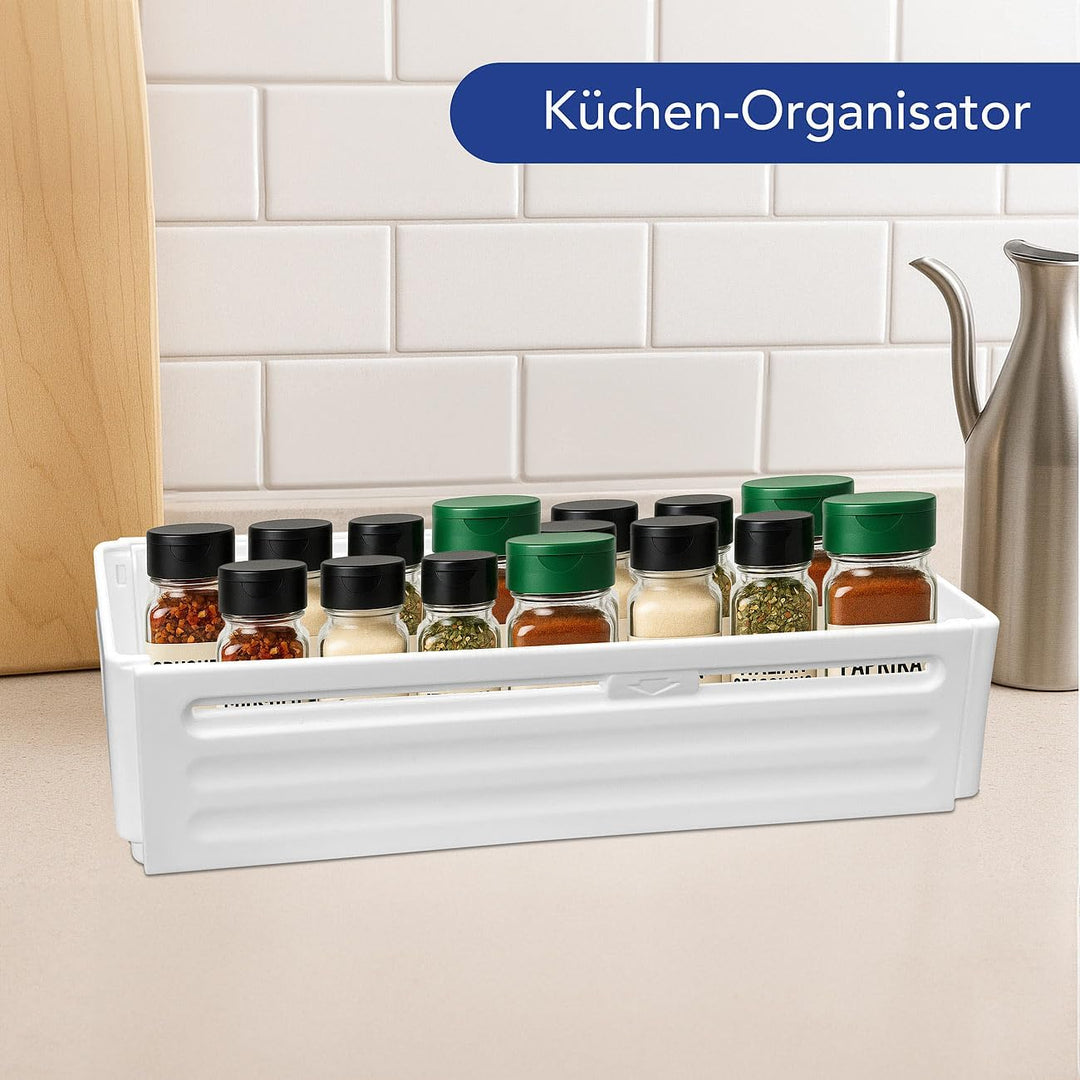 Rosenstein & Söhne Schrank Organizer: 6er-Set Küchenschrank-Organizer, faltbar, weiss (Kühlschrank-B