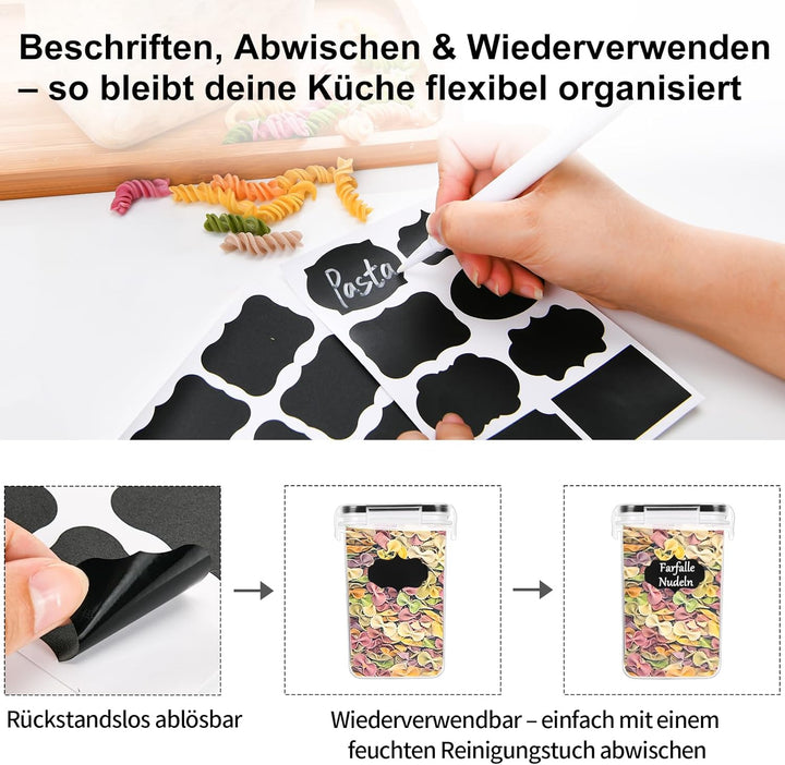 Haushaltszauber® Vorratsdosen Set XL – 24-teilig (0,8/1,4/2,0/2,8 L) | Luftdichte Vorratsdosen, Vorr