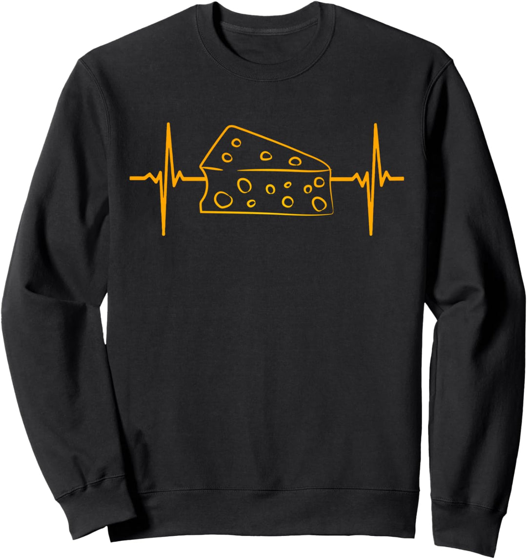 Cheese Wedge Heartbeat Grilled Dairy Farming Love Queso Gift Sweatshirt