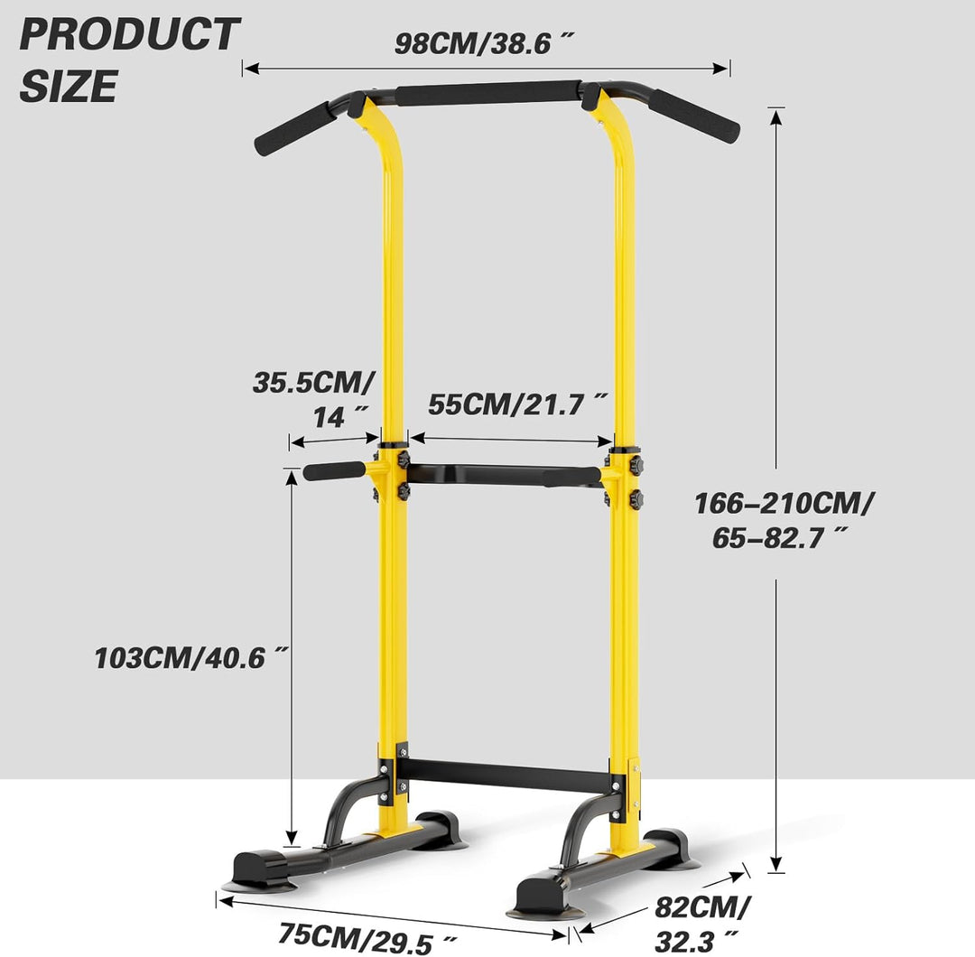 SogesHome Klimmzugstange Power Tower Übung Euipment für Zuhause Fitnessstudio Dip Station Höhenverst
