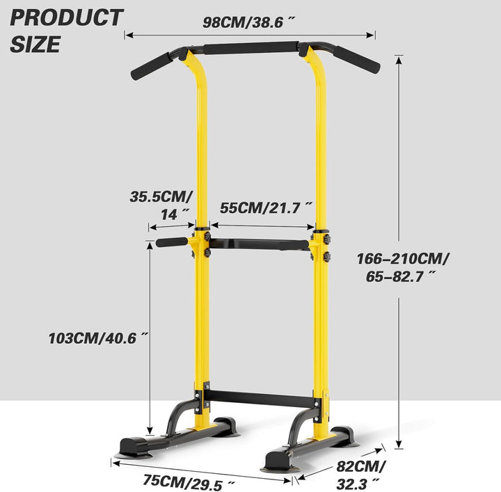 SogesHome Klimmzugstange Power Tower Übung Euipment für Zuhause Fitnessstudio Dip Station Höhenverst