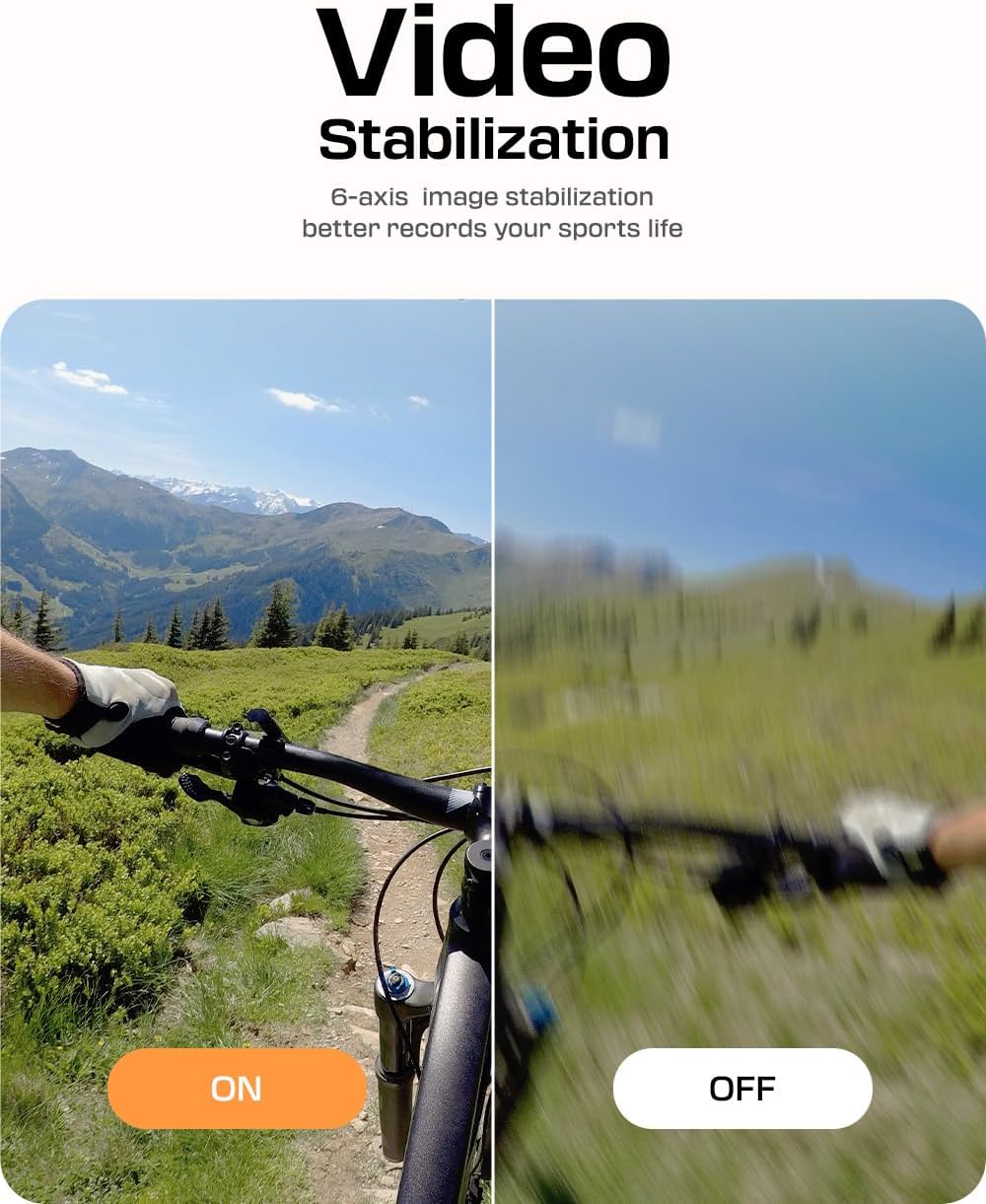 Surfola SF630 Action Cam 4K 60FPS, Unterwasserkamera 40M blankem Metall Wasserdicht Kamera 10M, WiFi