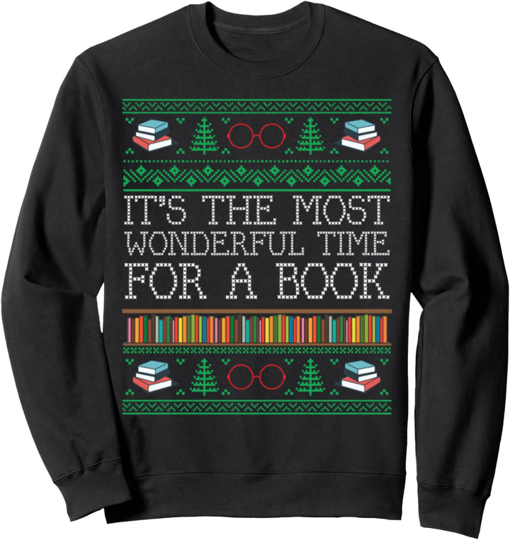 librarian books reading Ugly Christmas Sweaters Sweatshirt
