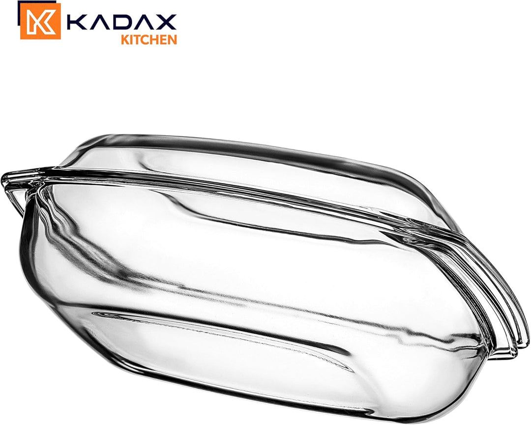 KADAX Auflaufform mit Deckel 4,1L – rechteckige Glasbratform, feuerfest & spülmaschinenfest – ideal