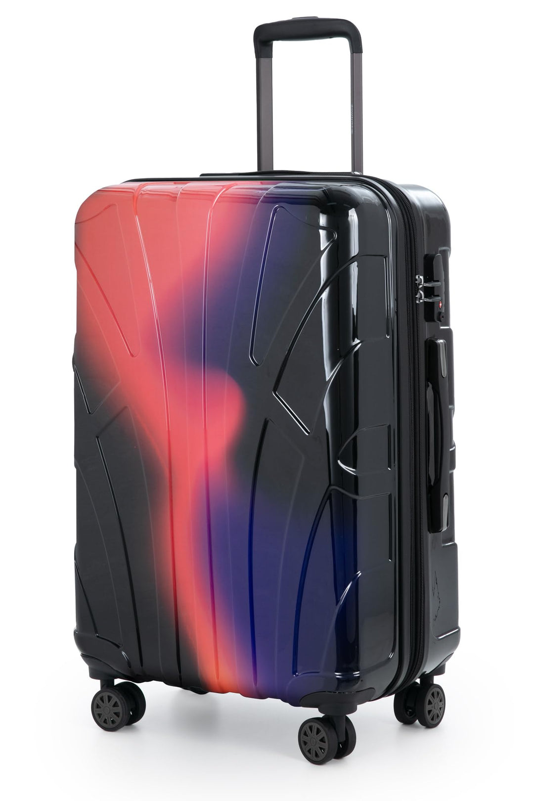 suitline - Mittegrosser Koffer, TSA, Neon Red S24-8801G-N-R Neon Red 65 cm (M), Neon Red 65 cm (M)