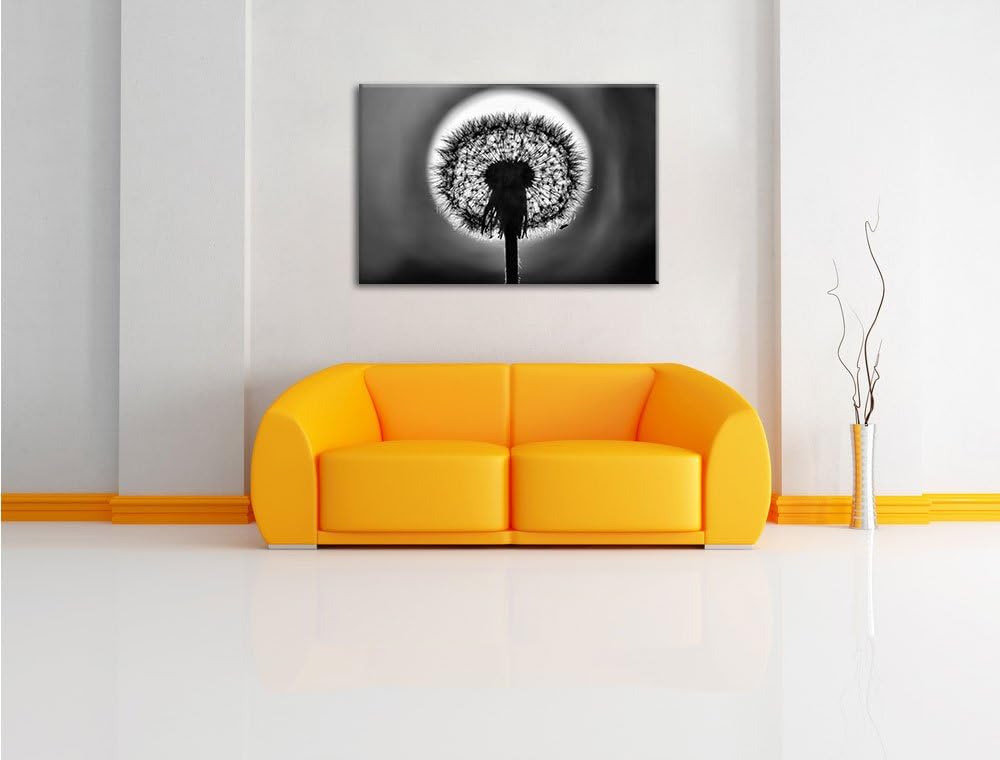 Pixxprint Pusteblume / 100x70cm Leinwandbild bespannt auf Holzrahmen/Wandbild Kunstdruck Dekoration,