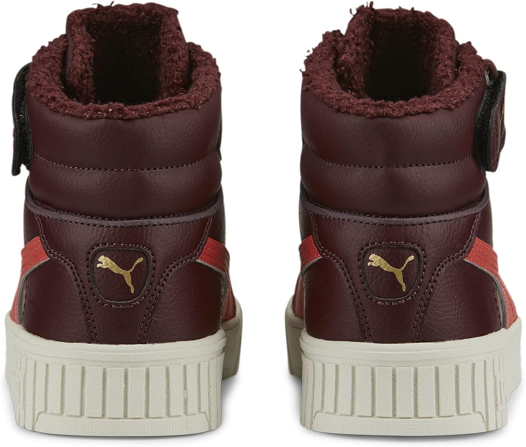 PUMA Mädchen Carina 2.0 Mid WTR Jr Sneaker 37.5 EU Aubergine Salmon Puma Team Gold, 37.5 EU Aubergin