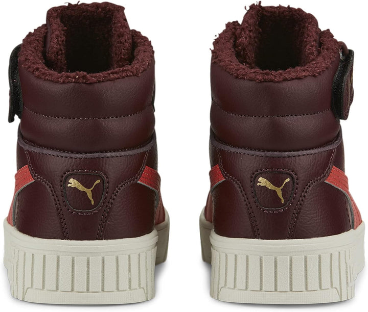 PUMA Mädchen Carina 2.0 Mid WTR Jr Sneaker 37.5 EU Aubergine Salmon Puma Team Gold, 37.5 EU Aubergin
