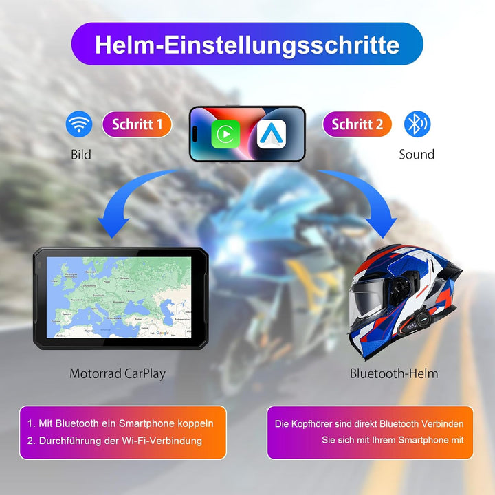 Motorrad Carplay Bildschirm mit Native Wonder Wheel für BMW Motorrad, Wireless CarPlay & Android Aut