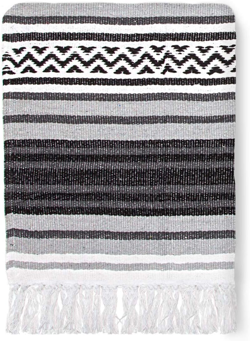 Americanflat Authentische mexikanische Yoga-Decke, weiche gewebte Baumwolle und Polyester, Falsa-Dec