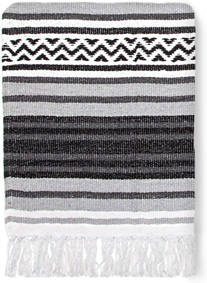 Americanflat Authentische mexikanische Yoga-Decke, weiche gewebte Baumwolle und Polyester, Falsa-Dec