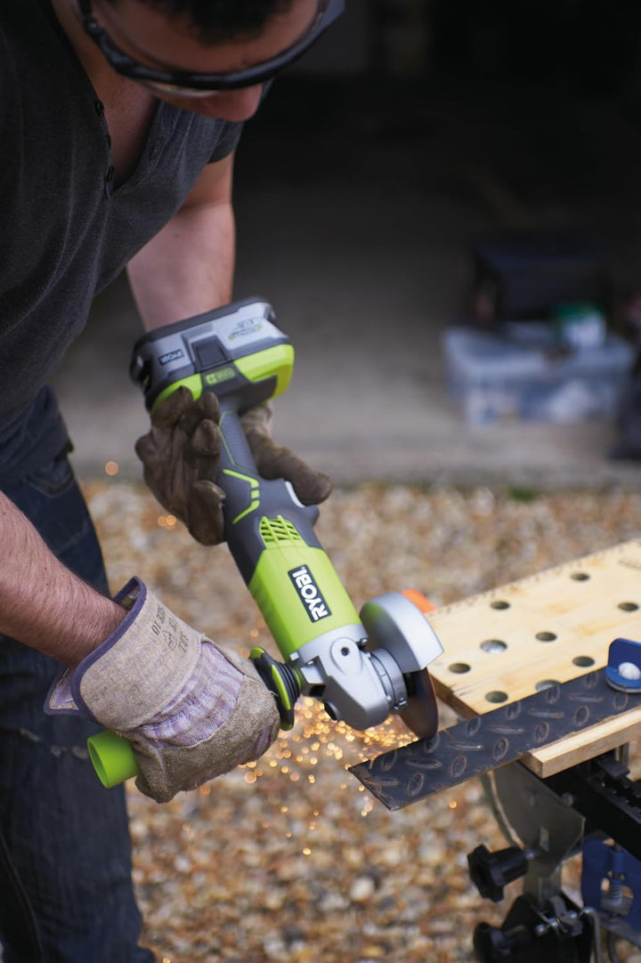 RYOBI 18 V ONE+ 6-tlg. Akku-Combo-Kit RCK182O-242SZL, Schlagbohrschrauber, Winkelschleifer, 2x Akkus