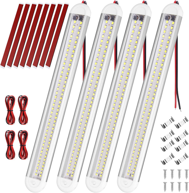 URAQT 80 LED Innenbeluchtung, 2 Stück 12V LED Leiste 1200LM 8W DC LED Innenlichtleiste Mit 2 Verläng