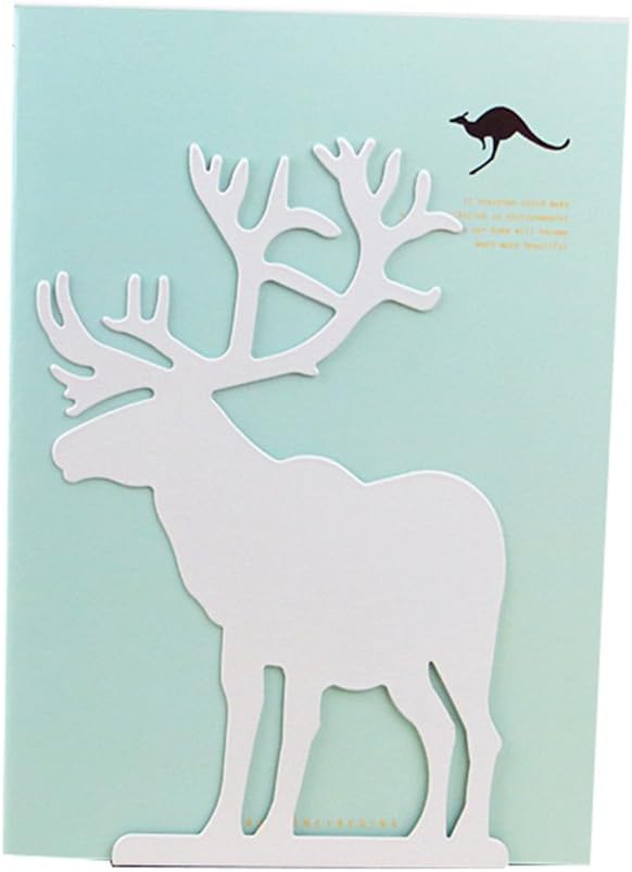 Fashion Creative Cartoon Cute Iron Elch Elch Muster rutschfeste Metall Büro Schreibtisch Buchstützen