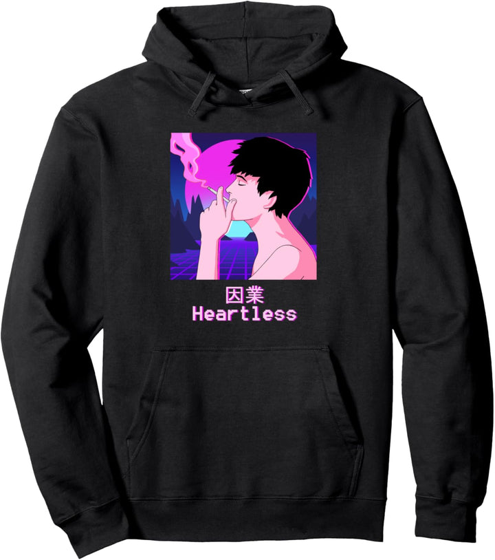 Sad Boy Smoking Aesthetic Vaporwave Sad Face Pullover Hoodie