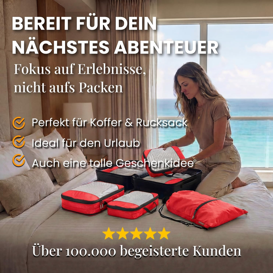 Compression Packing Cubes Set für mehr Platz im Koffer & Backpack - Packwürfel Packing Cubes Compres