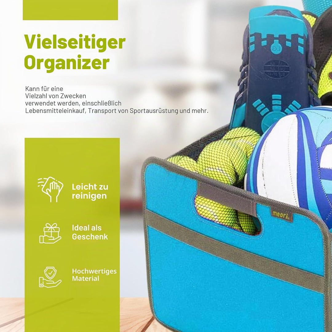 Meori Aufbewahrungsbox faltbar Traglast 30 kg - 50cm 32cm 27.5cm Grösse L Box Azur, Box Azur