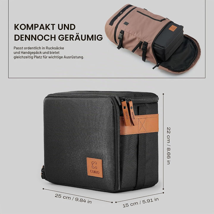 C Coiro Kameratasche Spiegelreflex Wasserdicht, Kamera Tasche Klein, Kamera Umhängetasche für Kompak