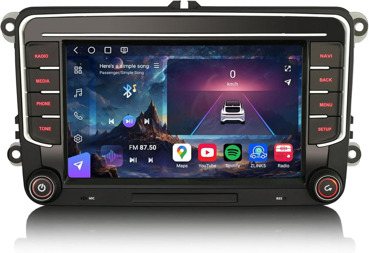 Erisin Qualcomm 8GB+128GB 8-Kern Android 14 Autoradio mit navi für VW Golf 5 6 T5 Caddy Polo Passat