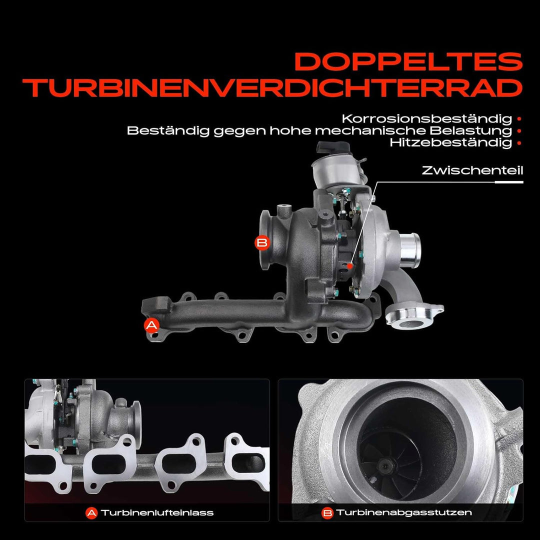 Frankberg Turbolader Kompatibel mit A.m.a.r.o.k 2HA 2HB S1B S6B S7A S7B 2.0L 2010-2013 C.r.a.f.t.e.r