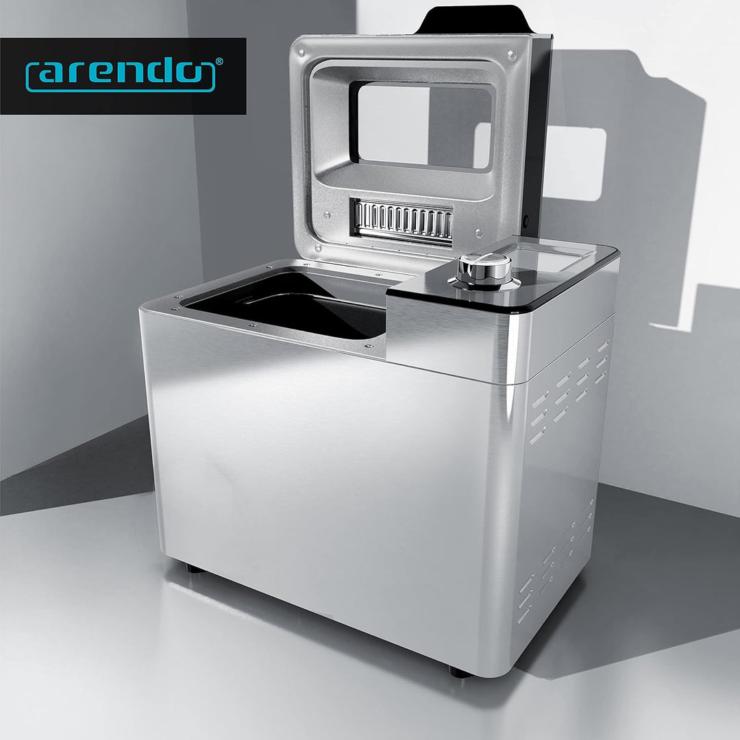 Arendo - Brotbackautomat inkl. automatisches Zutatenfach - Brotbackmaschine - 25 Programme - glutenf