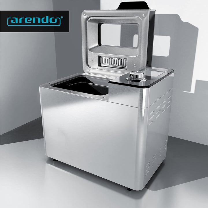Arendo - Brotbackautomat inkl. automatisches Zutatenfach - Brotbackmaschine - 25 Programme - glutenf
