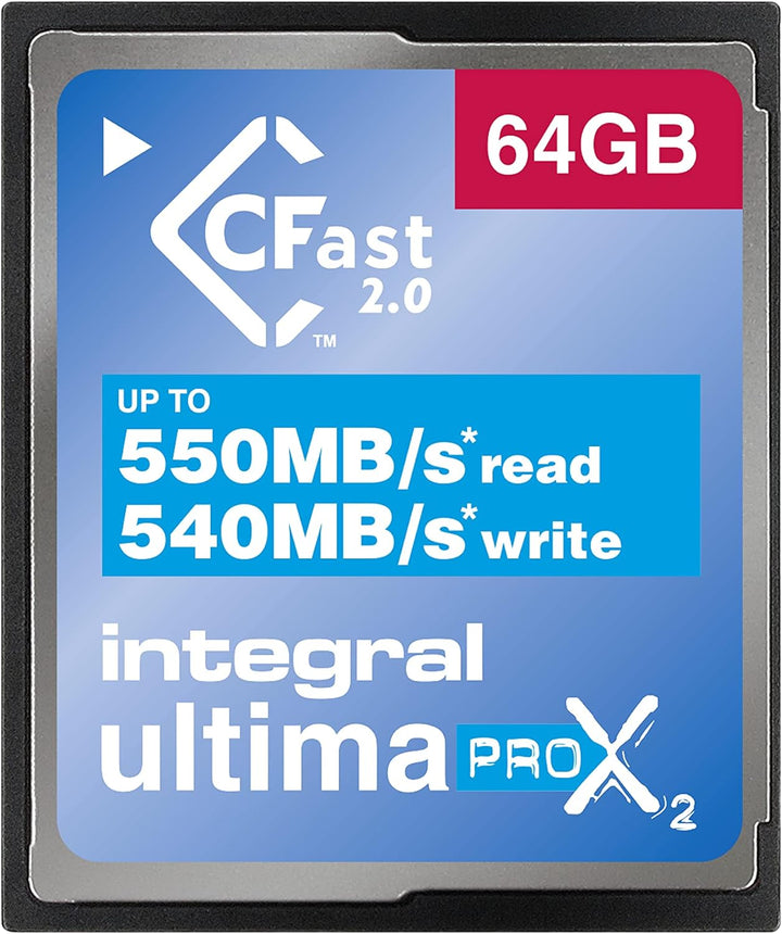 Integral Memory 64GB CFast Card 2.0 High Performance mit Einer Lesegeschwindigkeit von bis zu 550MB/