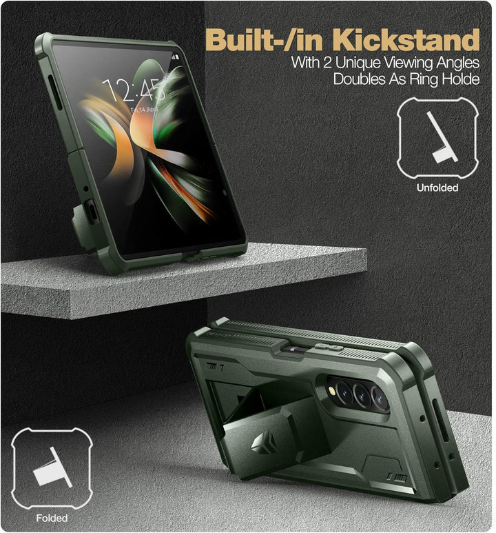 Dexnor für Samsung Galaxy Z Fold 4 5G Hülle, Full-Body Dual Layer Rugged Fall mit eingebautem Displa