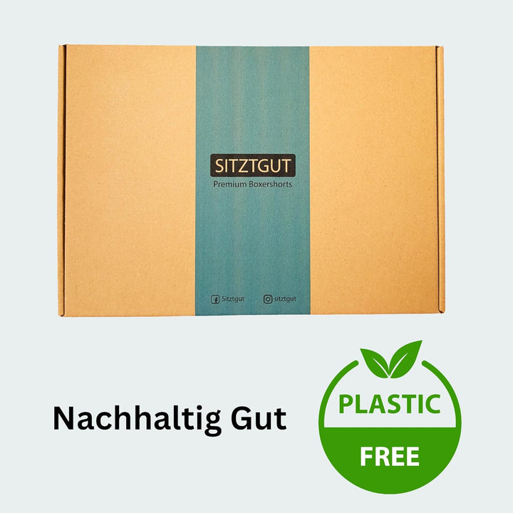 SITZTGUT Boxershorts Herren aus Baumwolle - Trocknergeeignet, Kratzfrei ohne Etikett, Bequeme Passfo