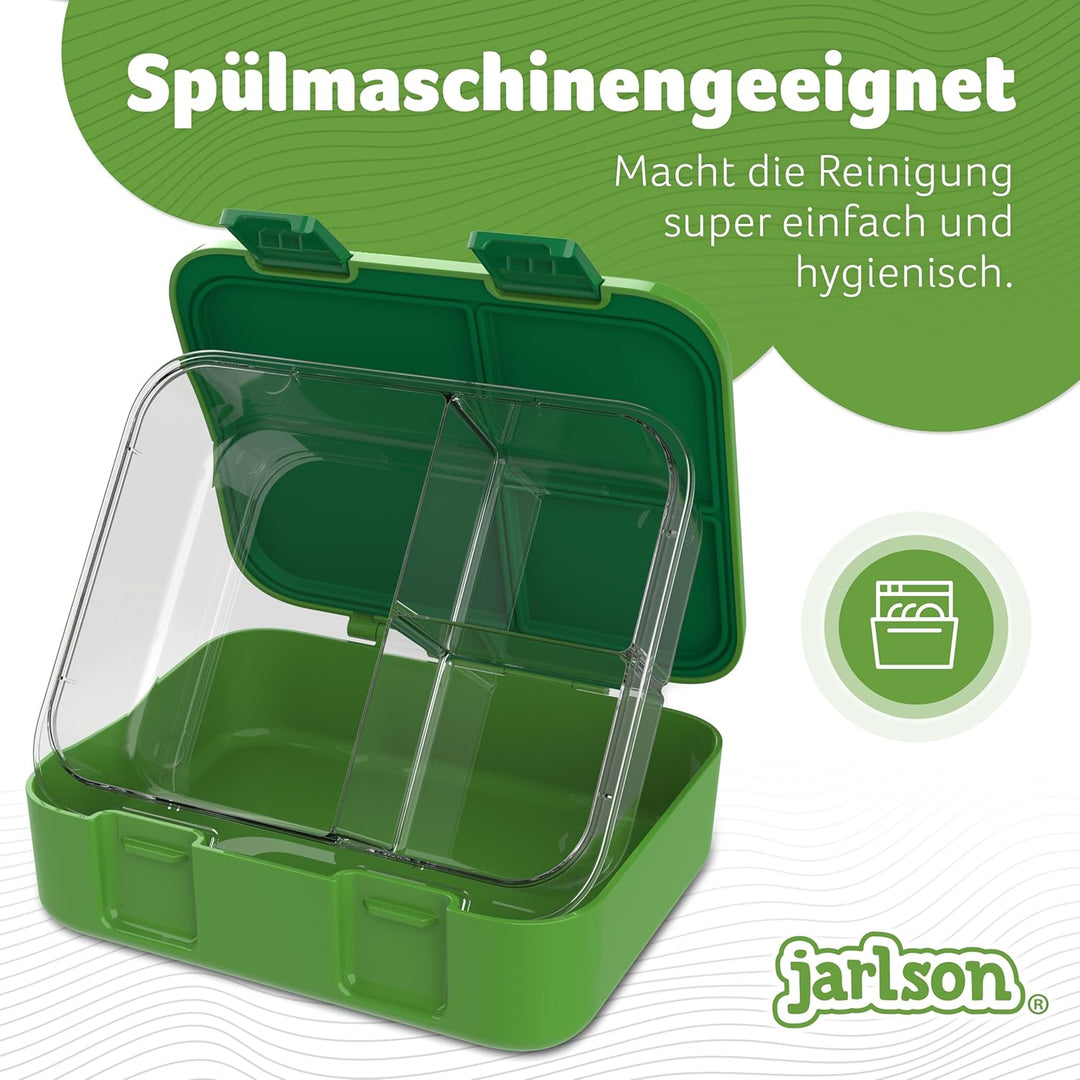 JARLSON® Brotdose Kinder mit Fächern MILI [AUSLAUFSICHER] Bento Lunchbox für Schule, Kita, Kindergar