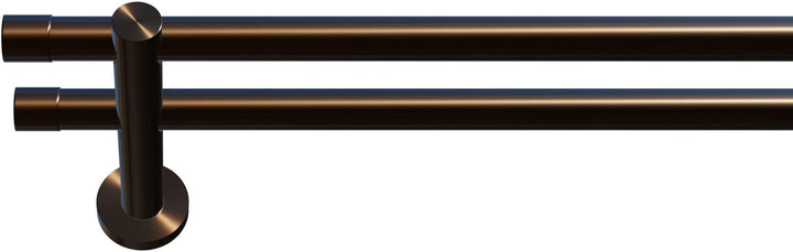 Tilldekor Gardinenstange HIGH-LINE ANDRAX, braun-antik, Ø 20 mm,2-Lauf, 120 cm, inkl. Trägern und En