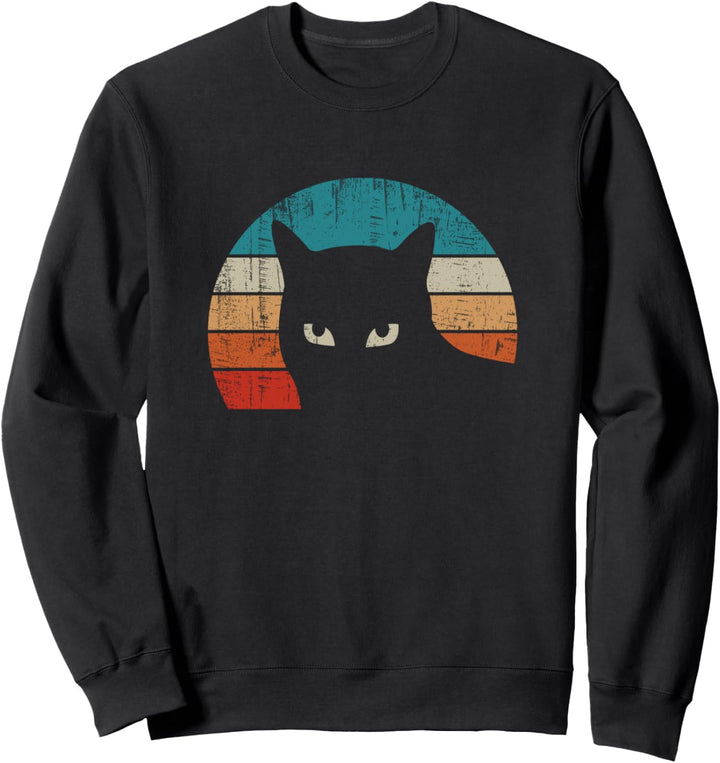 Retro Vintage achtziger Jahre Katze T-Shirt beunruhigt Sweatshirt