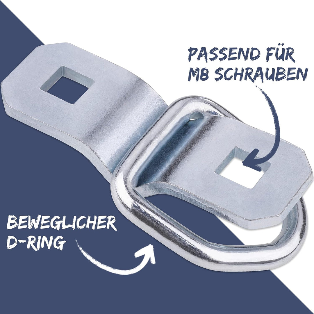 bonsport Zurrösen für Anhänger 10 Stück - Zurrbügel belastbar bis 800 kg - Verzurrösen Zurrpunkte -