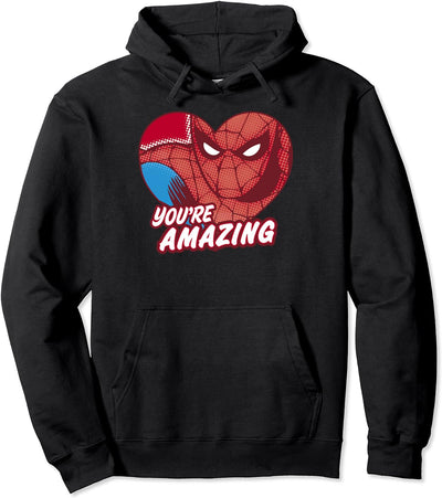Marvel Spider-Man You're Amazing Heart Shaped Portrait Pullover Hoodie
