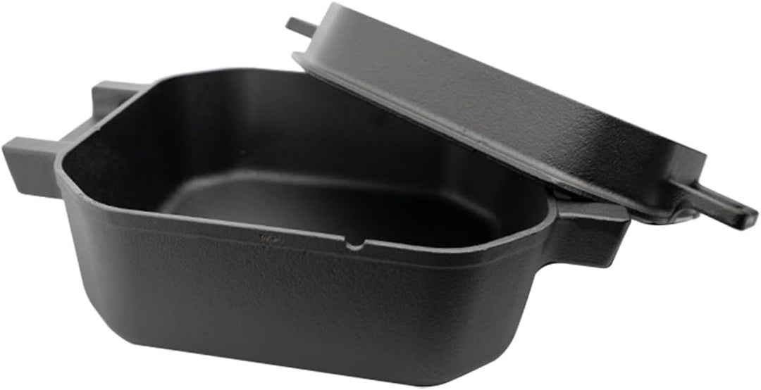 SANTOS Square Dutch Oven mit Deckel - Quadratischer Schmortopf - 9,5L/10Qt Feuertopf - Gusseisen - p