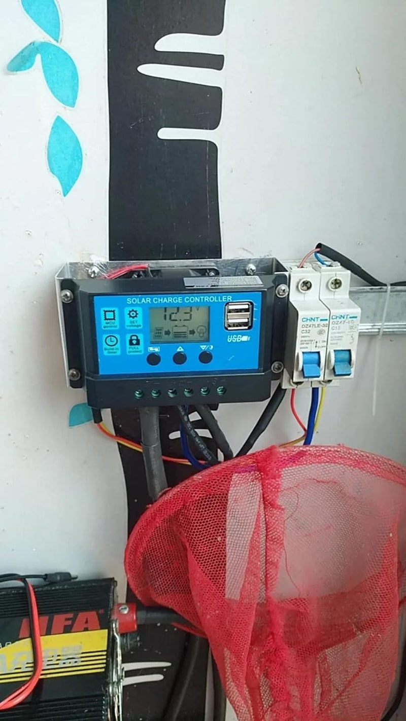 Controlador de Carga, 60 A mit Doble Usb-12 V / 24 V, LCD-Controlador Intensiv-Panel Solar Autobatte