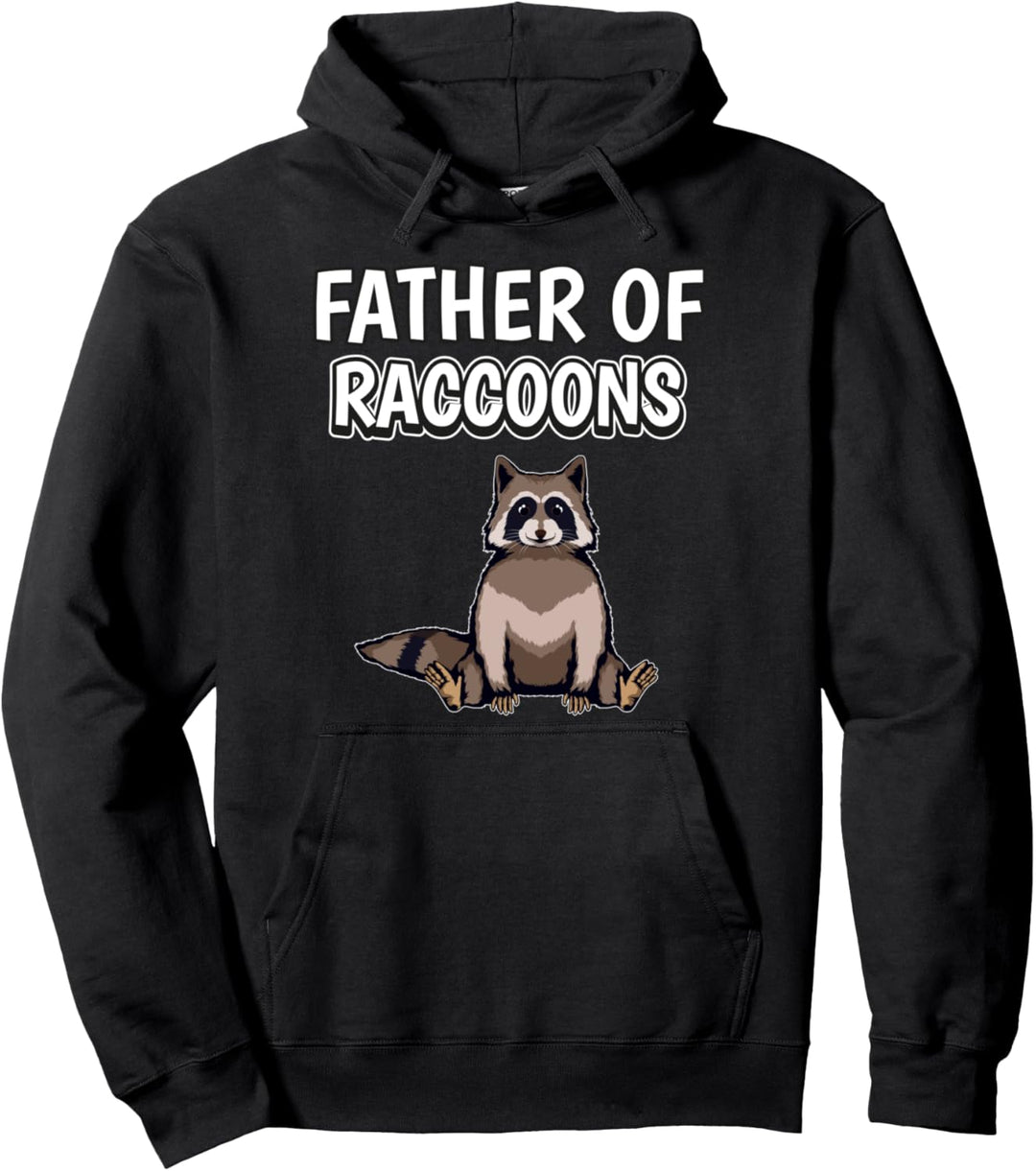 Herren Jungen Father Of Raccoons Papa Vatertag Waschbär Pullover Hoodie