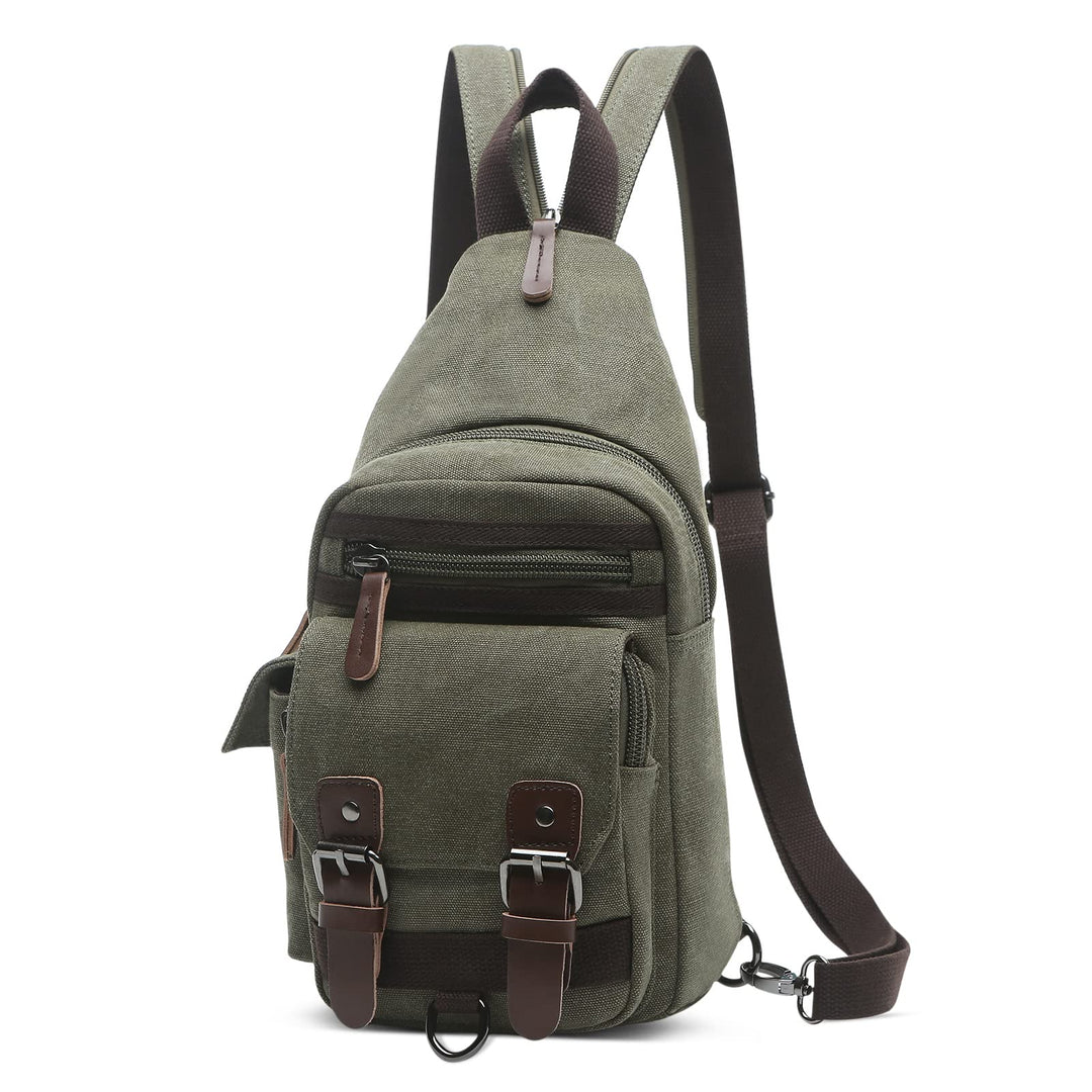 VARLIVOO Herren Sling Bag Retro Crossbody Bag Klein Umhängetaschen Schultertasche Outdoor Sportarten