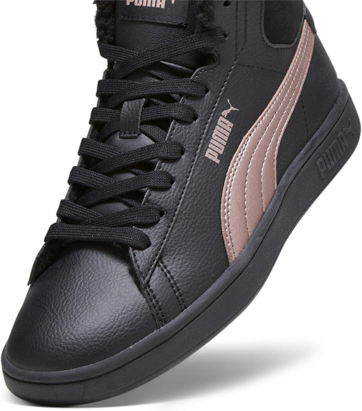 PUMA Unisex Smash 3.0 Mid WTR Sneaker 36 EU Black Rose Gold Metallic, 36 EU Black Rose Gold Metallic